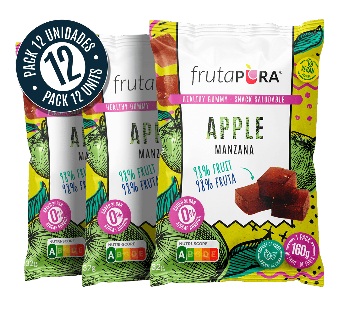 fruta pura snack saludable frutas manzana lactose free
